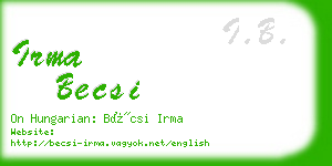 irma becsi business card